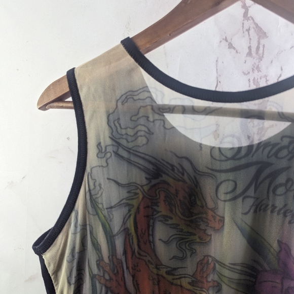 Harley Davidson Shirt Womens XL Black Tank Top Mesh North Platte Nebraska - Picture 2 of 11